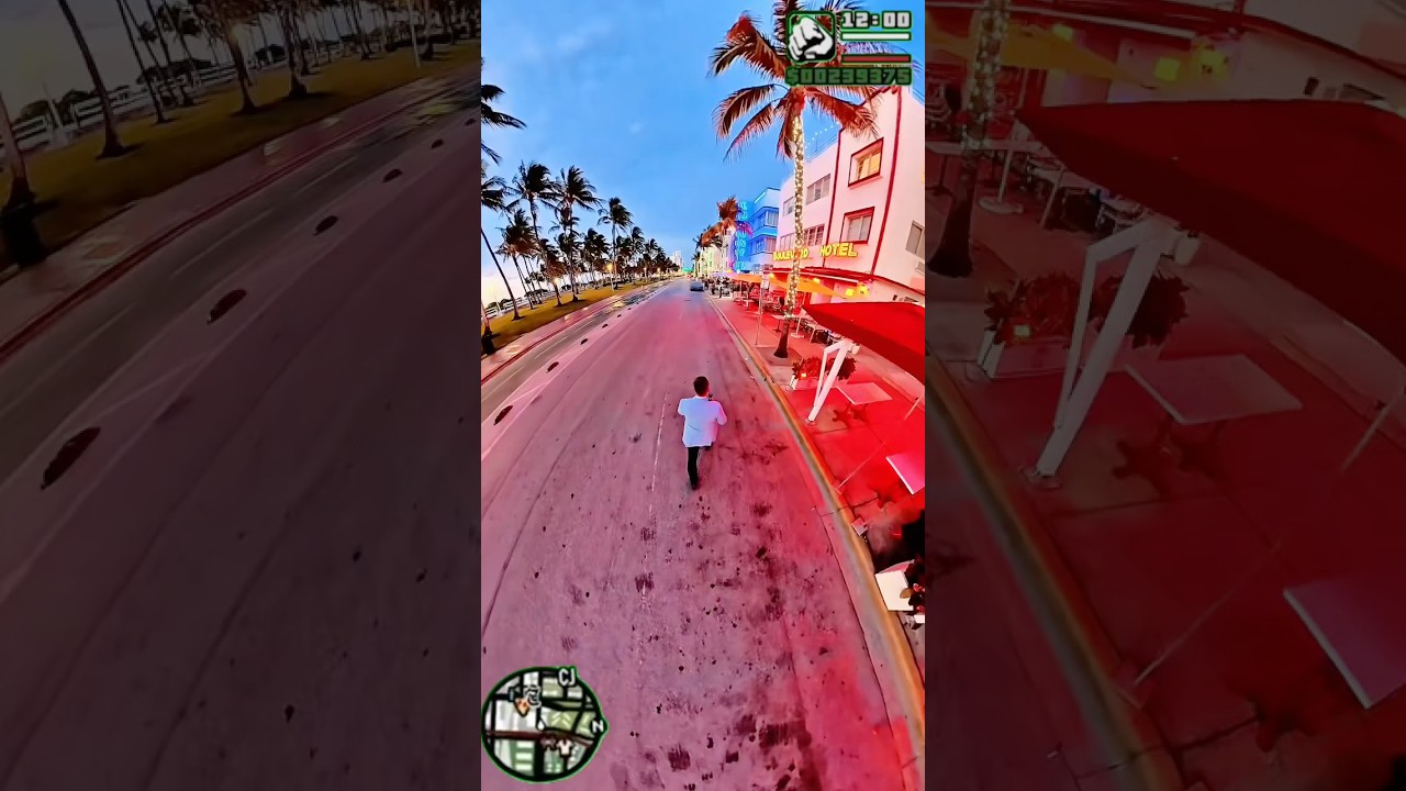 Walked around Miami like I was in Grand Theft Auto: Vice City #GTA #ViceCity #Miami #funnygaming