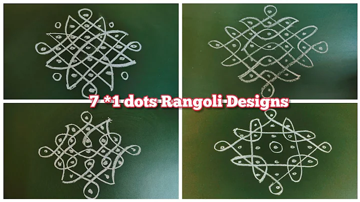7*1 dots simple rangoli designs | 7*1 simple muggulu designs for beginners | 7*1 sikku kolam design