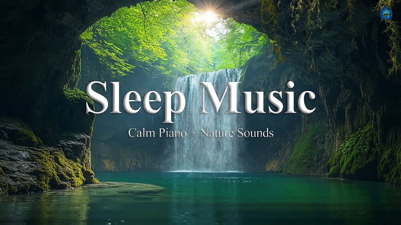 Calm Piano, Flowing Waterfall & Soft Bird Sounds 🌿 | Sleep Music, Insomnia Relief & Stress Reduction