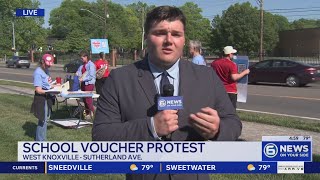 Public school supporters in Knox County rally against failed voucher expansion
