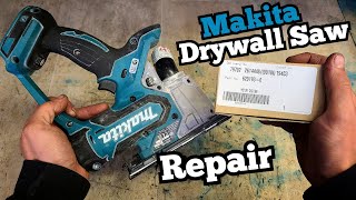 Repairing a Makita DSD180 drywall saw with a burnt out motor.