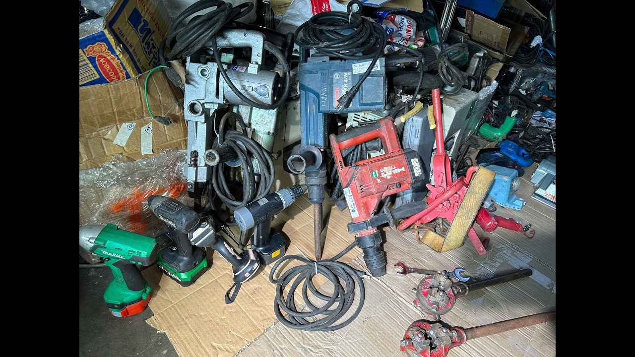 Máy khoan pin Makita giá rẻ, Tời lắc tay, Khoan động lực, Kìm bấm cốt, Ổ cắm DIY biến áp cách ly !!