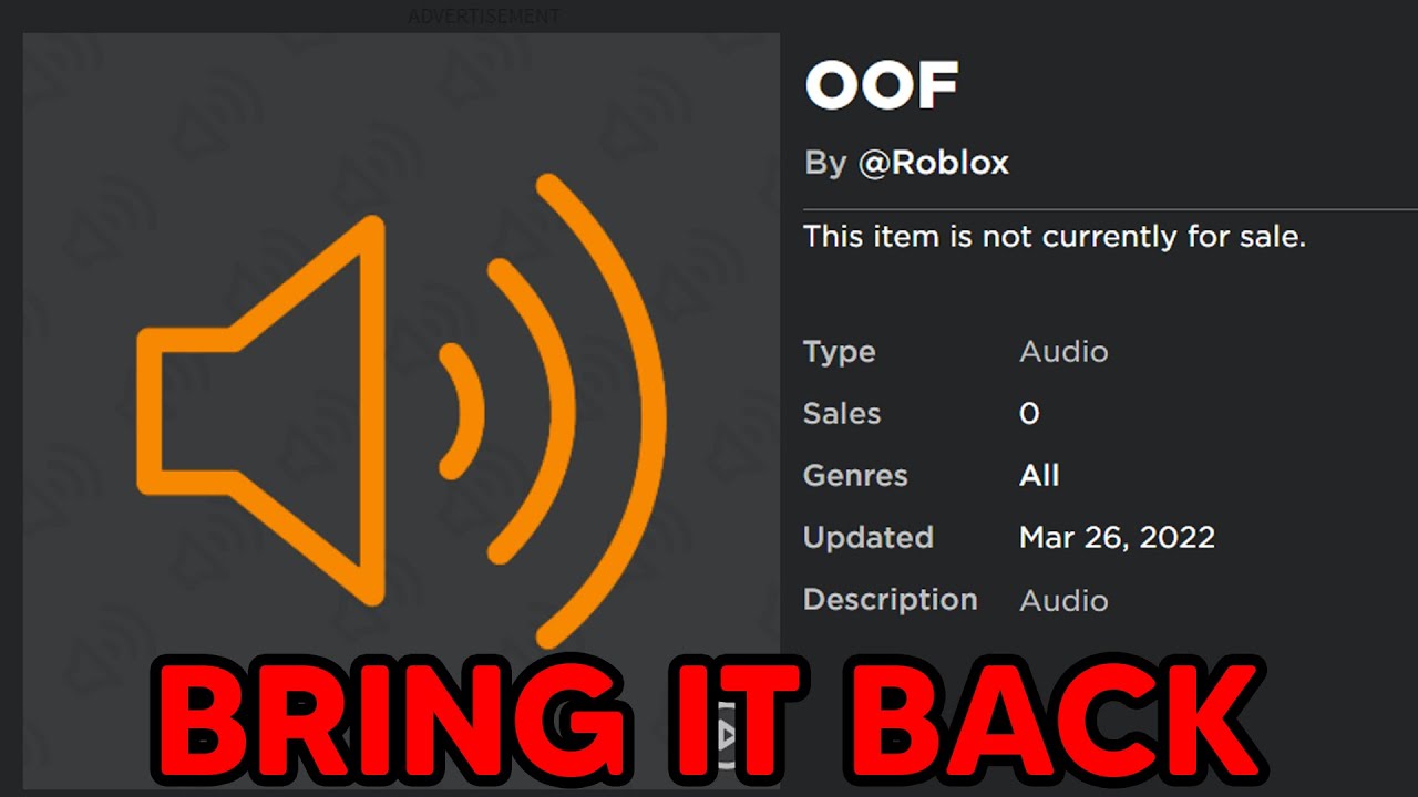 Bring Back Oof Sound! - Roblox