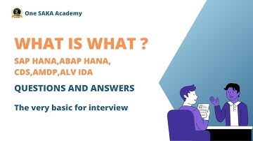 Interview:What is what SAP ABAP HANA CDS AMDP ALV IDA