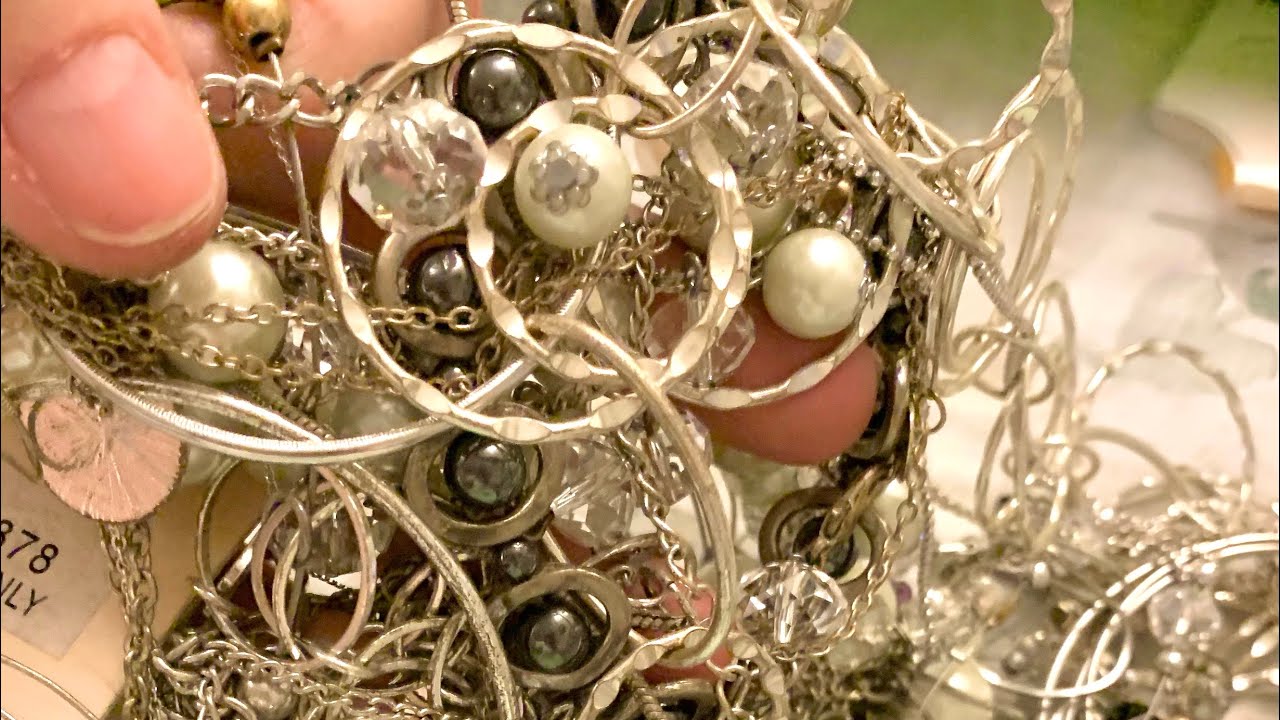 Detangle Untangle Jewelry with me Goodwill Jewelry unboxing Relaxing ️