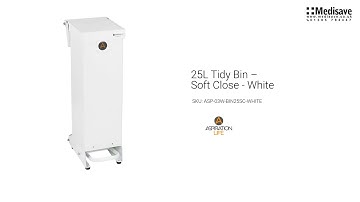 25L Tidy Bin Soft Close White ASP 03W BIN25SC WHITE