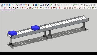 Roller Conveyor Design Assembly and Motion Animation in SketchUp using Msphysics