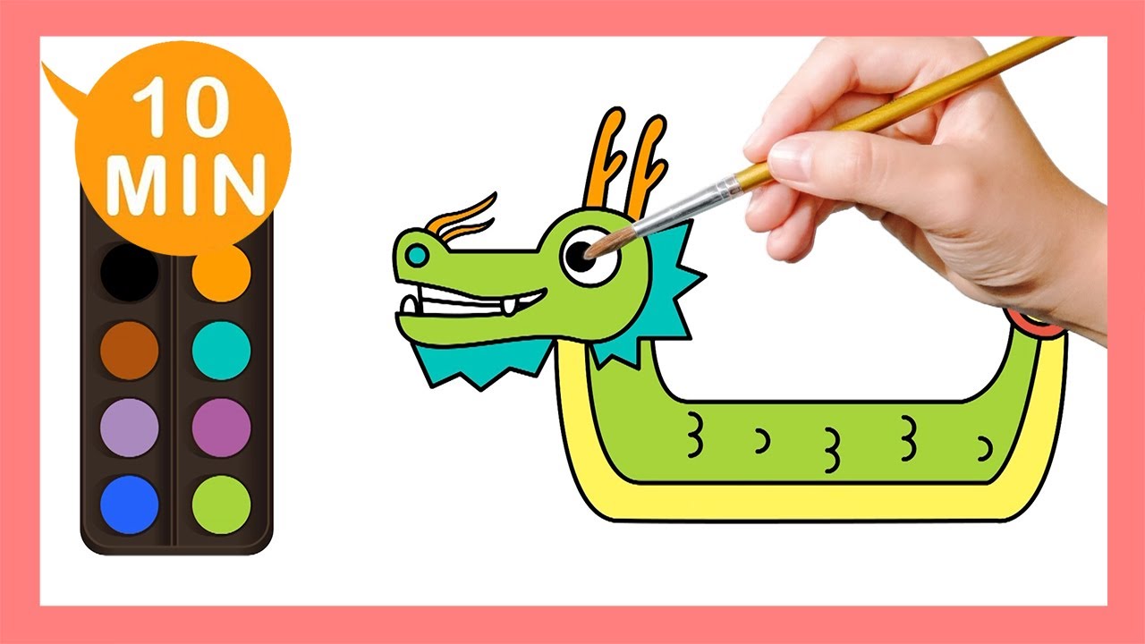 《龍舟Dragon boat》認識顏色Coloring for kids｜Painting｜Coloring｜Drawing｜Art｜【畫畫 ...
