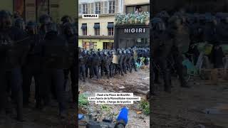 Clash Place de Bastille : Les chants de la Marseillaise résonnent à Paris , Charge de la police