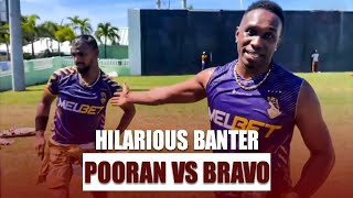 Nicholas Pooran vs DJ Bravo: Hilarious Banter During Training 😂| CPL 2023
