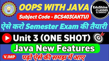 OOPS With Java Unit 3 One shot | Java New Features Unit 3 One shot BCS403 | Oops With Java BCS403