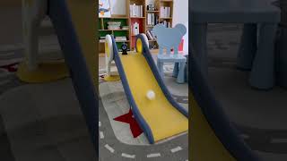 Emo Ai Robot Climbs a Slide