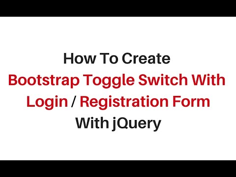 bootstrap toggle switch text change with jquery 3.3.1 login registration form