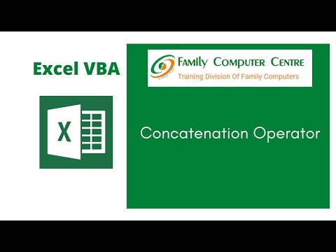 Excel VBA Tutorial | Concatenation Operator in Excel VBA