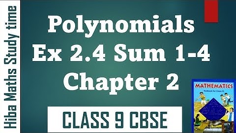 Cbse 9th maths chapter 2 exercise 2.4 question 1-4 polynomials Cbse mathssolutions in Tamil