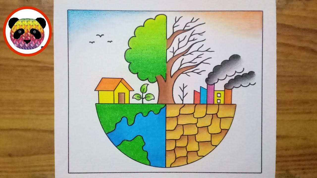 environment day drawing/save environment drawing/pollution drawing | By  Easy Drawing SAFacebook