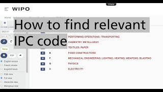 How to find relevant International Patent Classification code