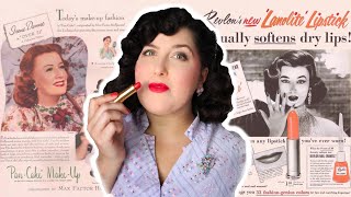 FULL FACE of 1950's Makeup || An authentic 1950s makeup tutorial using only makeup that existed then