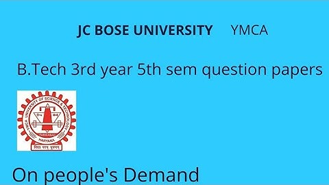 YMCA B.Tech CSE/IT 3rd year 5th sem question papers | Previous year | JC Bose University