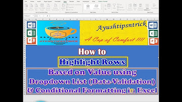 |Auto Highlight row based on drop down list selection using conditional formatting|