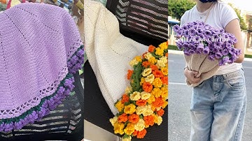 Móc chăn hoa chuông, tạo hoạ tiết viền