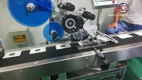 High accuracy presicion paper sheet card paging top flat labeling machine labeling line