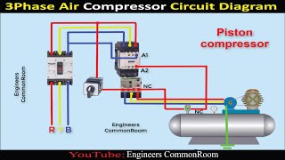Air compressor circuit diagram | Engineers CommonRoom ।Electrical Circuit Diagram