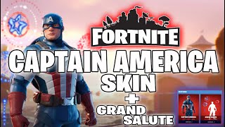 LOOK! Captain America Skin PLUS! Grand Salute Emote - Fortnite