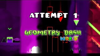 Geometry Dash World 🌎 in 1 attempt - Gameplay (GD World 2.2 in iOS) screenshot 1