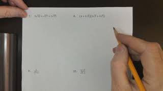 Algebra 2 Practice Test 12 Solutions