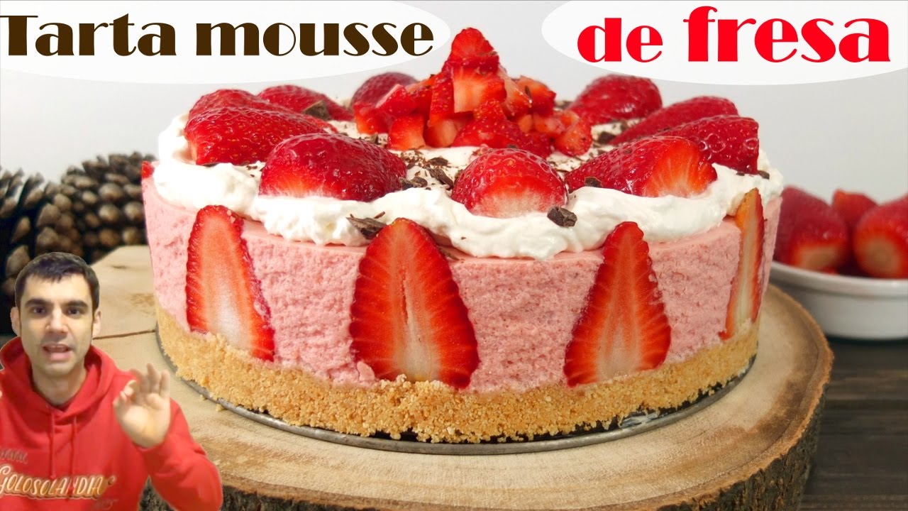TARTA MOUSSE de FRESA SIN HORNO, 😍🍓😋 Tarta torta o pastel DELICIOSO Receta # 265