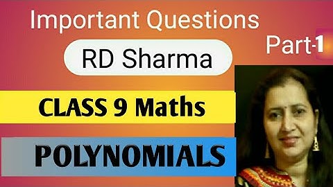 RD Sharma Important Questions|RD Sharma Mathematics Class 9 Polynomials|Part-1