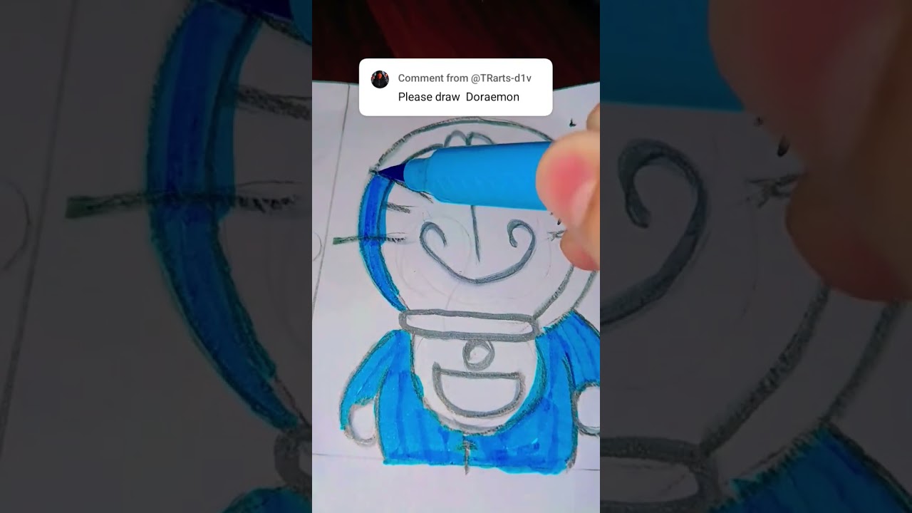 day-3 of drawing Cartoon character ( Doraemon) 🫠 