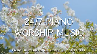 Prayer Instrumental Music with Scriptures & Nature | 24/7 Piano Worship to Calm the Soul