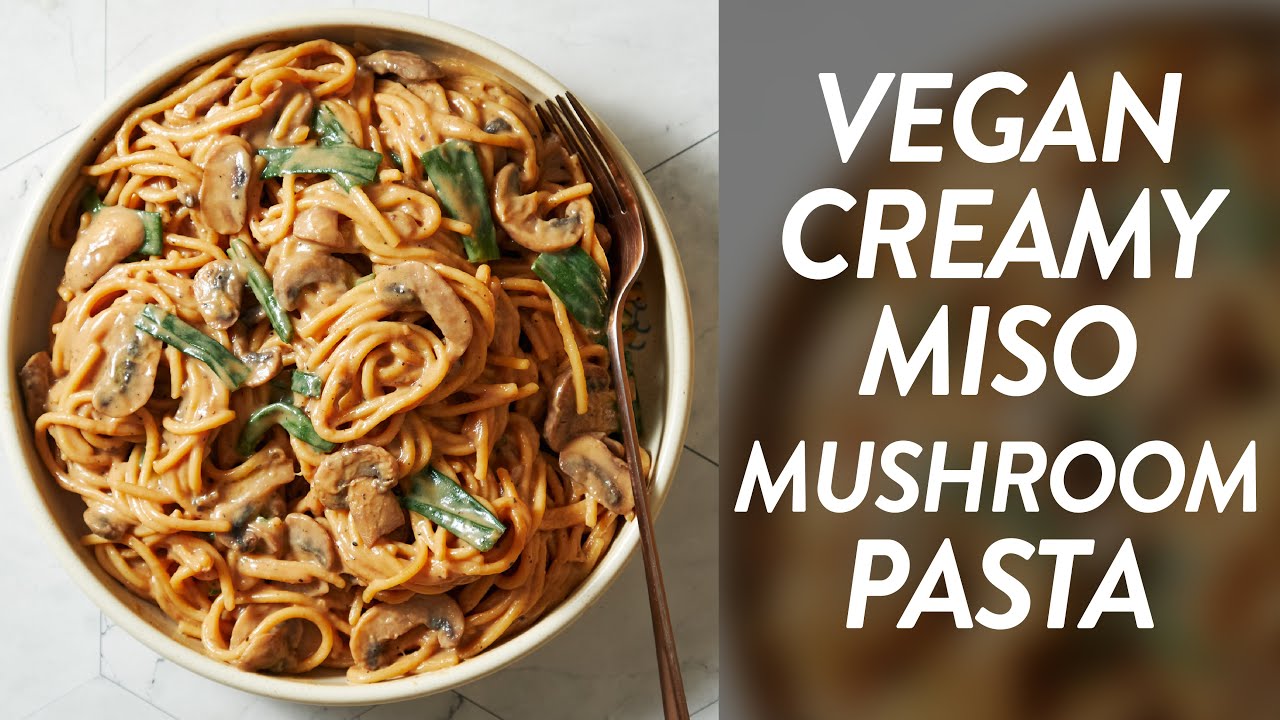 Creamy Miso Pasta Recipe With Pecans {Vegan} - Lavender & Macarons