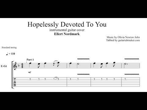 Hopelessly Devoted To You TAB - guitar instrumental tab - PDF - Guitar Pro