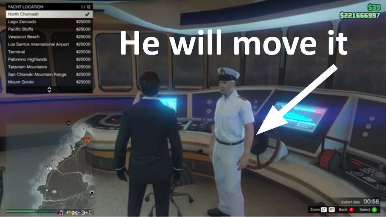 how to move yacht gta 5