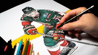 Colored pencil drawing of KHL player Danis Zaripov A3 /  Данис Зарипов цветными карандашами А3.