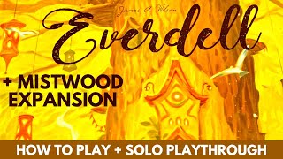 Everdell Board Game with Mistwood Expansion | Solo How to Play | Full Solo Playthrough