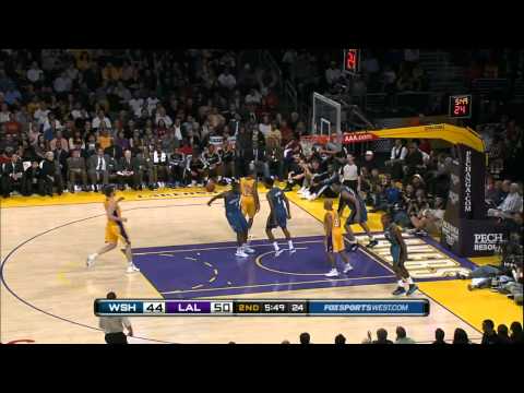 JaVale McGee Monster Throw Down vs.Lal [12.7.10]