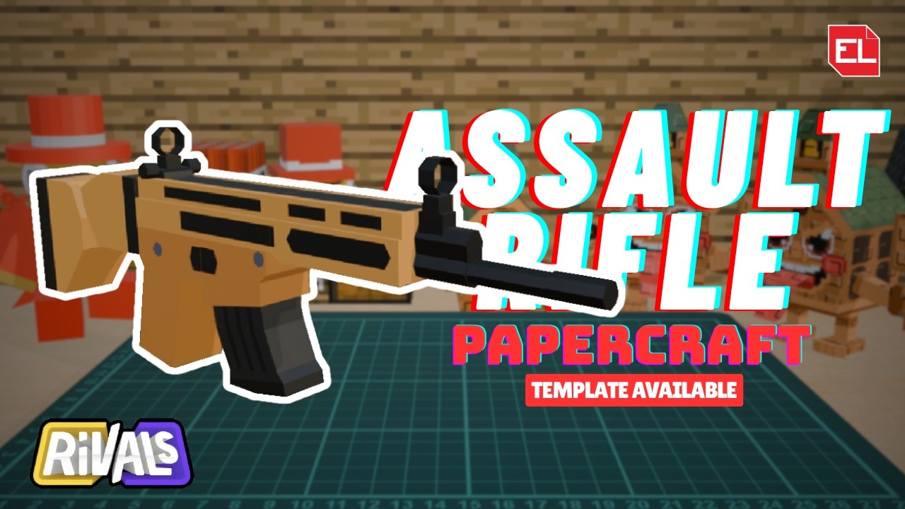 Assault Rifle Rivals Flat Rivals' Assault Rifle Papercraft – 3D Preview (Free Template) | Roblox ...