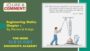 Engineering Statics | P3/11 | Equilibrium in 2D | Chapter 3 | 6th Edition | Engineers Academy