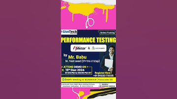 " Online Performance Testing Batch Starts 19th Dec! " @LiveTechQA #education  #softwaretesting  #job