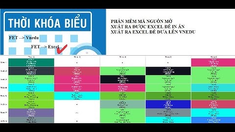 Đưa PM xếp TKB FET lên Vnedu và xuất ra dưới dạng excel || PM xếp Thời khóa biểu tốt nhất hiện nay.