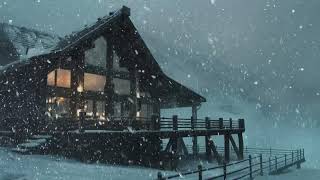 Loud Blizzard strikes a Lonely Log Cabin | Snowstorm Sounds for Sleeping.Howling Wind & Blowing Snow