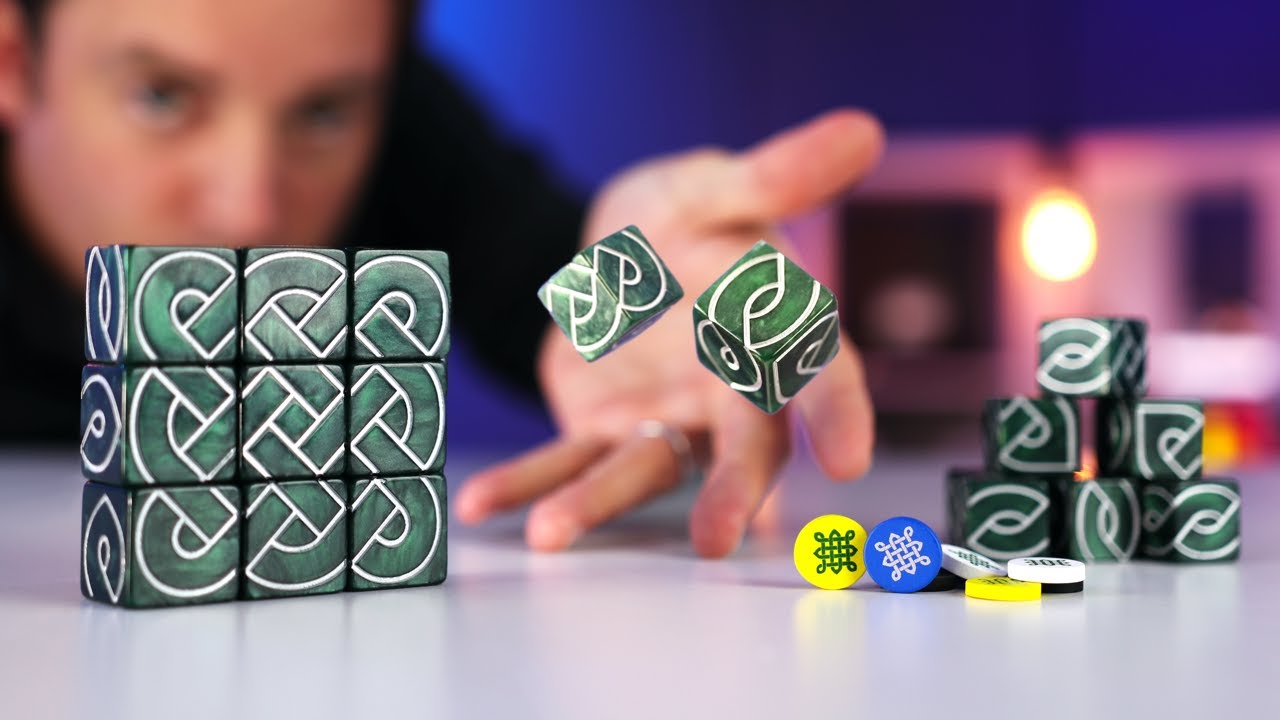 Unboxing Knot Dice from Black Oak Games, games and puzzles using custom  knotwork dice