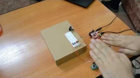 Musical instrument with Arduino and two SNS-US020 distance sensors