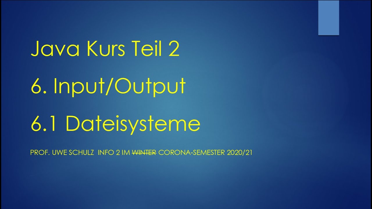 Java Teil 2 6.1 Dateisysteme - YouTube