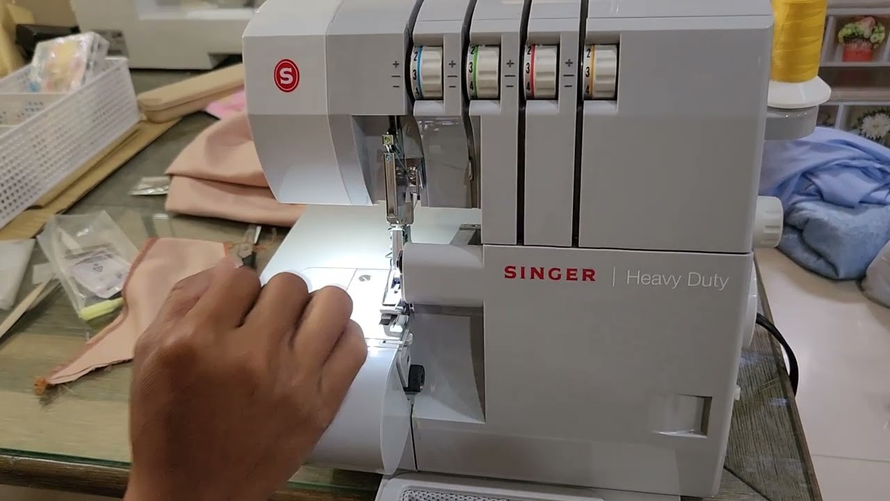 Tutorial Cara Neci & Obras 3 benang pada mesin Heavy Duty 14HD854
