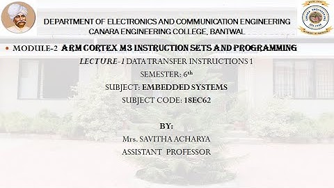 VTU EMBEDDED SYSTEMS (18EC62) M2 L1 DATA TRANSFER INSTRUCTIONS 1
